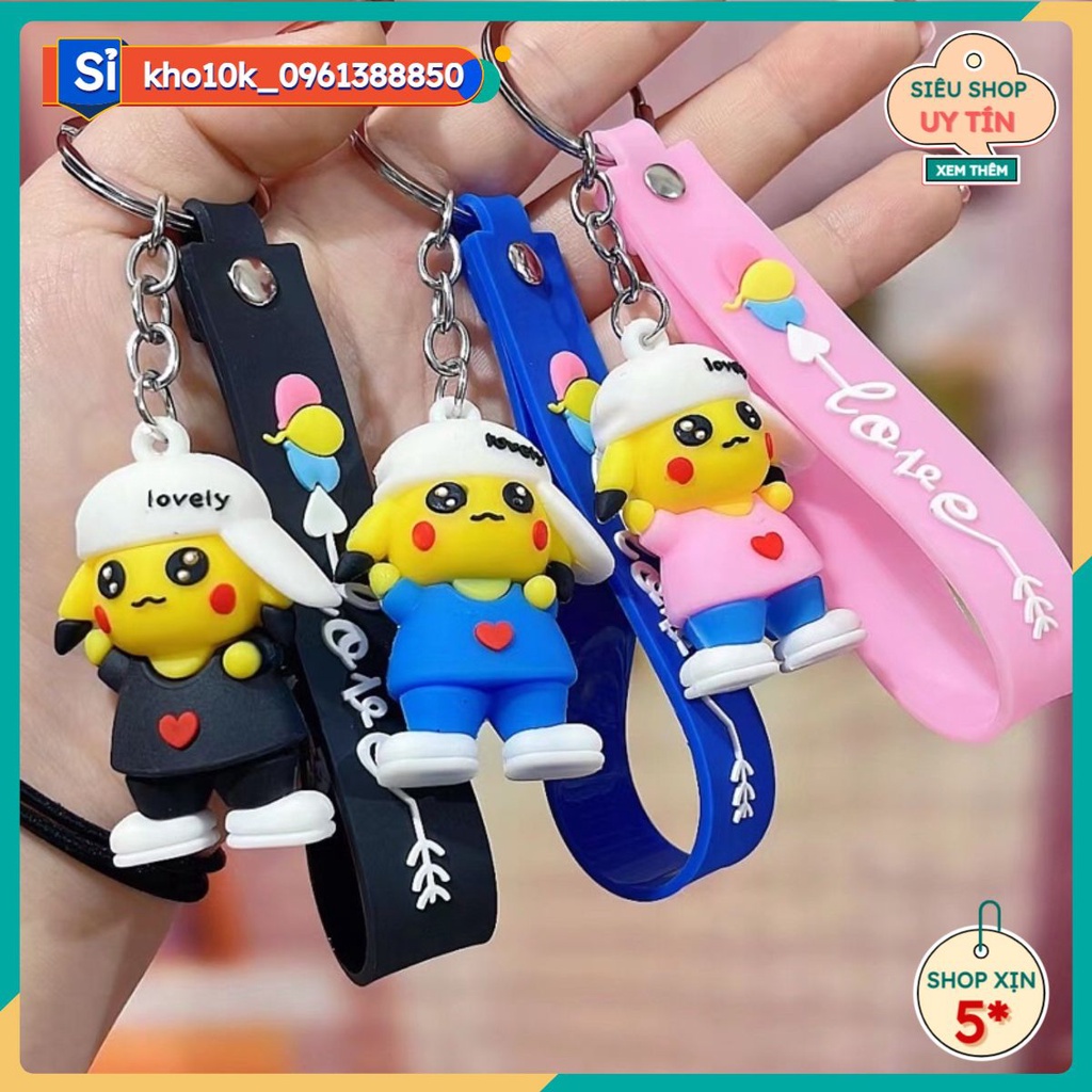 Sỉ 10 móc khoá pikachu vàng sẵn 69k