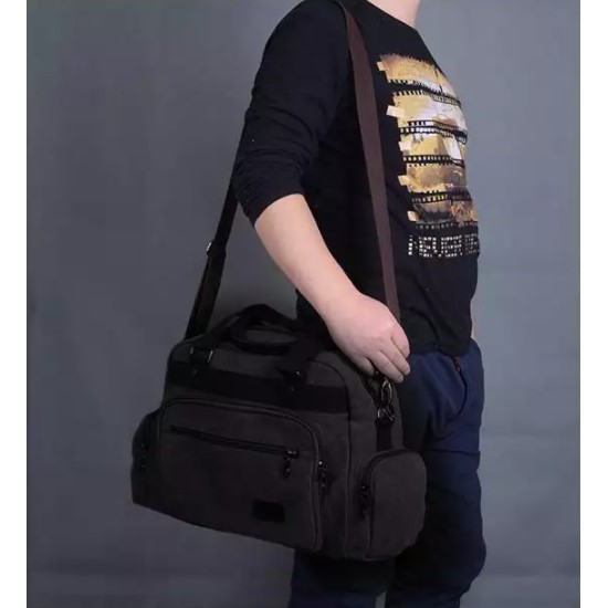 Túi vải đeo vai du lịch cỡ lớn chất liệu vải dày dặn, chắc chắn phong cách Hàn Quốc KR01