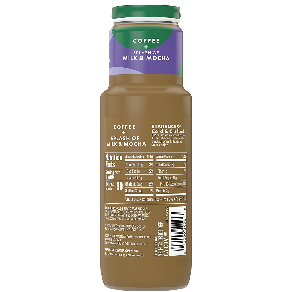 CAFE SỮA MOCHA UỐNG LIỀN Starbucks Cold &amp; Crafted Coffee, 325ml (11oz)