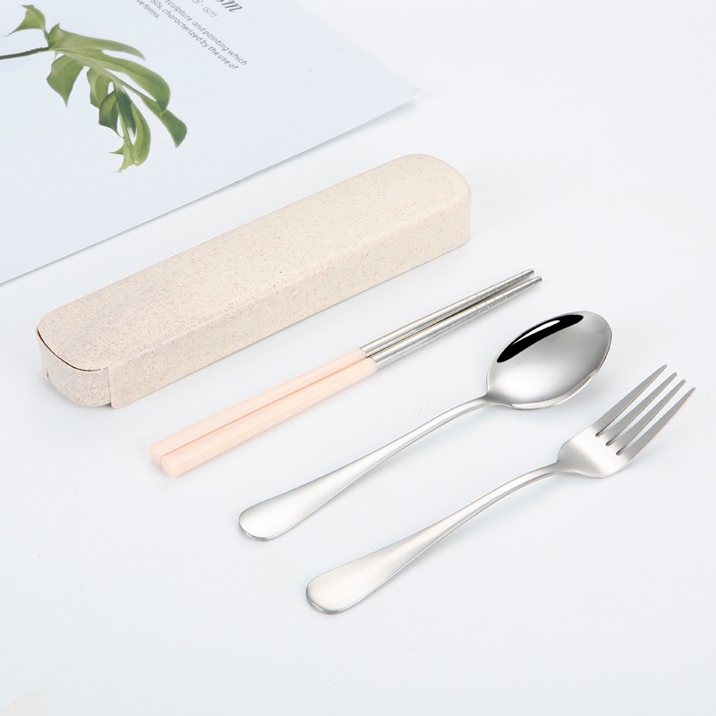 Hộp dụng cụ ăn văn phòng NATAHI CB01 Inox 304, chống gỉ, nhỏ xinh mang theo cùng hộp đựng cơm giữ nhiệt