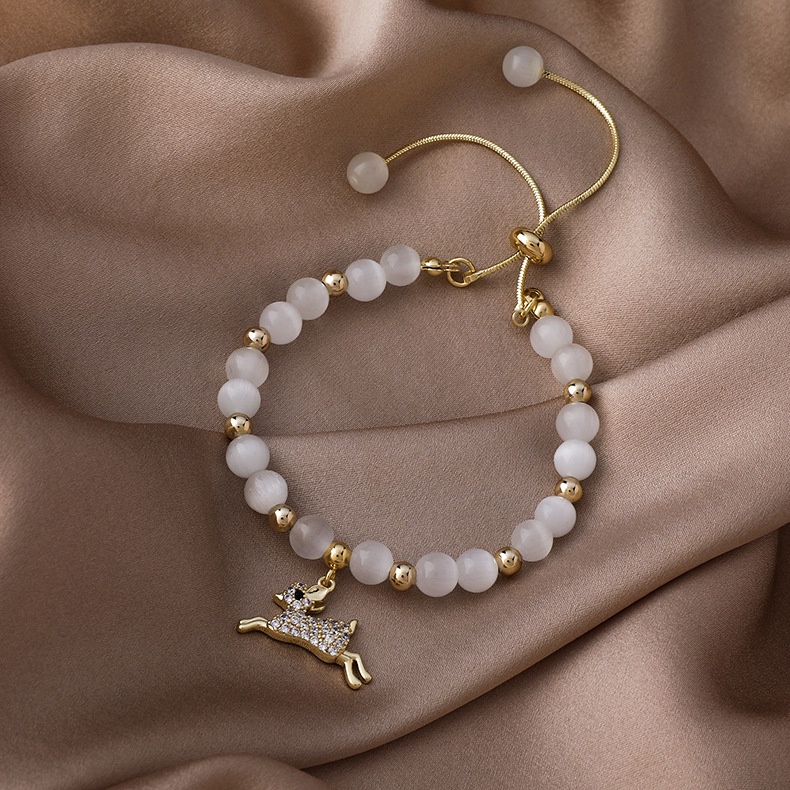 OIMG  Vòng Đeo Tay Chuỗi Hạt Đá Opal Cho Nữ