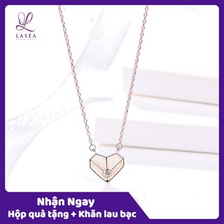 Bộ dây chuyền liền mặt nữ trang sức bạc Ý S925 Lasea - Vòng cổ trái tim Hàn Quốc cao cấp A1532