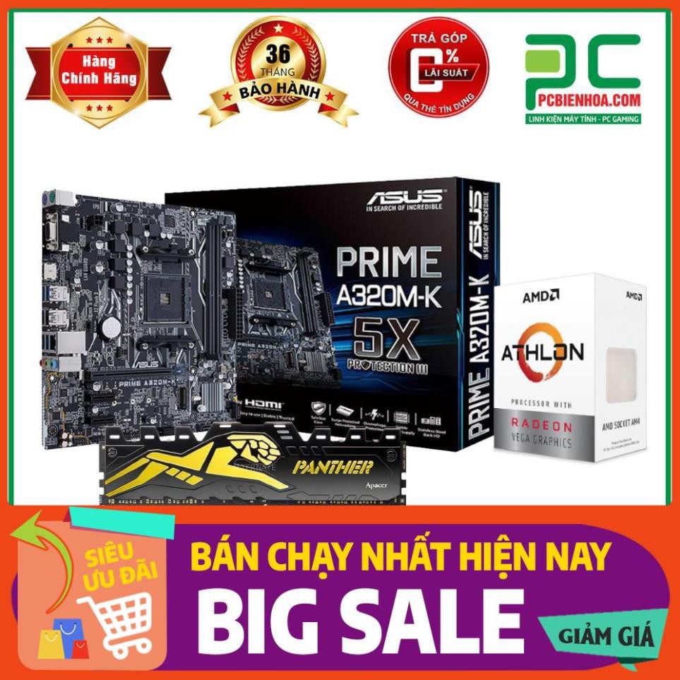 Combo AMD 3000G + A320M + 8G TẶNG BÀN DI CHUỘT GAMING | BigBuy360 - bigbuy360.vn
