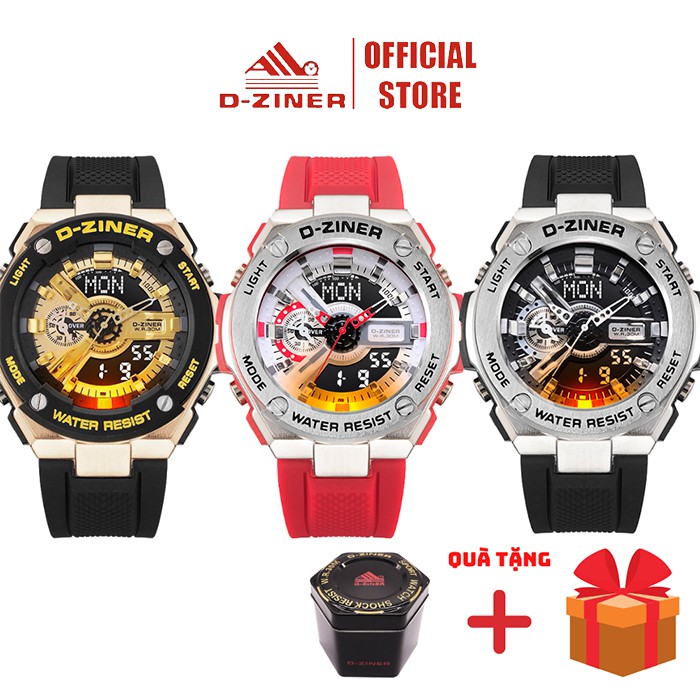 Đồng Hồ Nam Điện Tử Chính Hãng D-ZINER DZ8237 Chống Nước 30M Dây Cao Su - LINDO