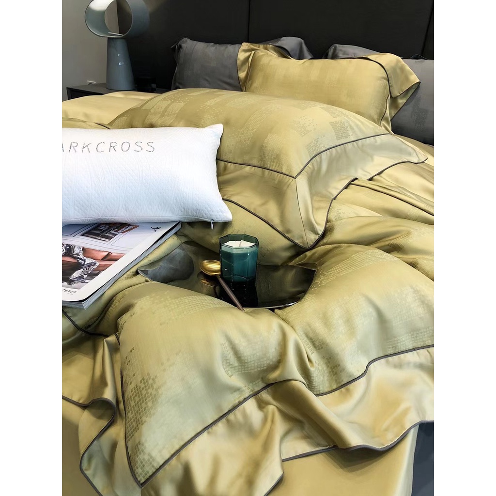 BỘ CHĂN GA GỐI TENCEL 100s MỀM MẠI HỌA TIẾT DỆT VÂN CHÌM- TOKYO.BEDDING