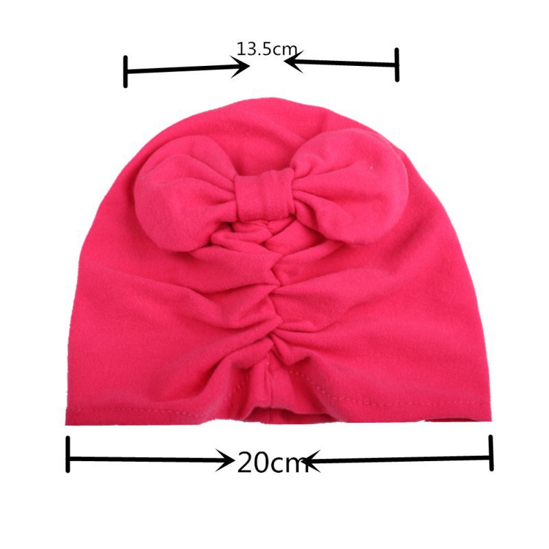 Nón trùm màu trơn thắt nơ xinh xắn cho bé gái