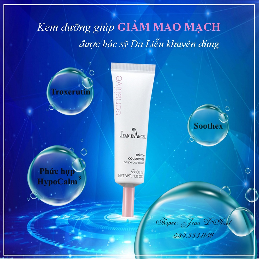 [CHÍNH HÃNG] Kem dưỡng giúp giảm giãn tĩnh mạch Jean D'arcel_ Jean Darcel Couperose Cream 30ML