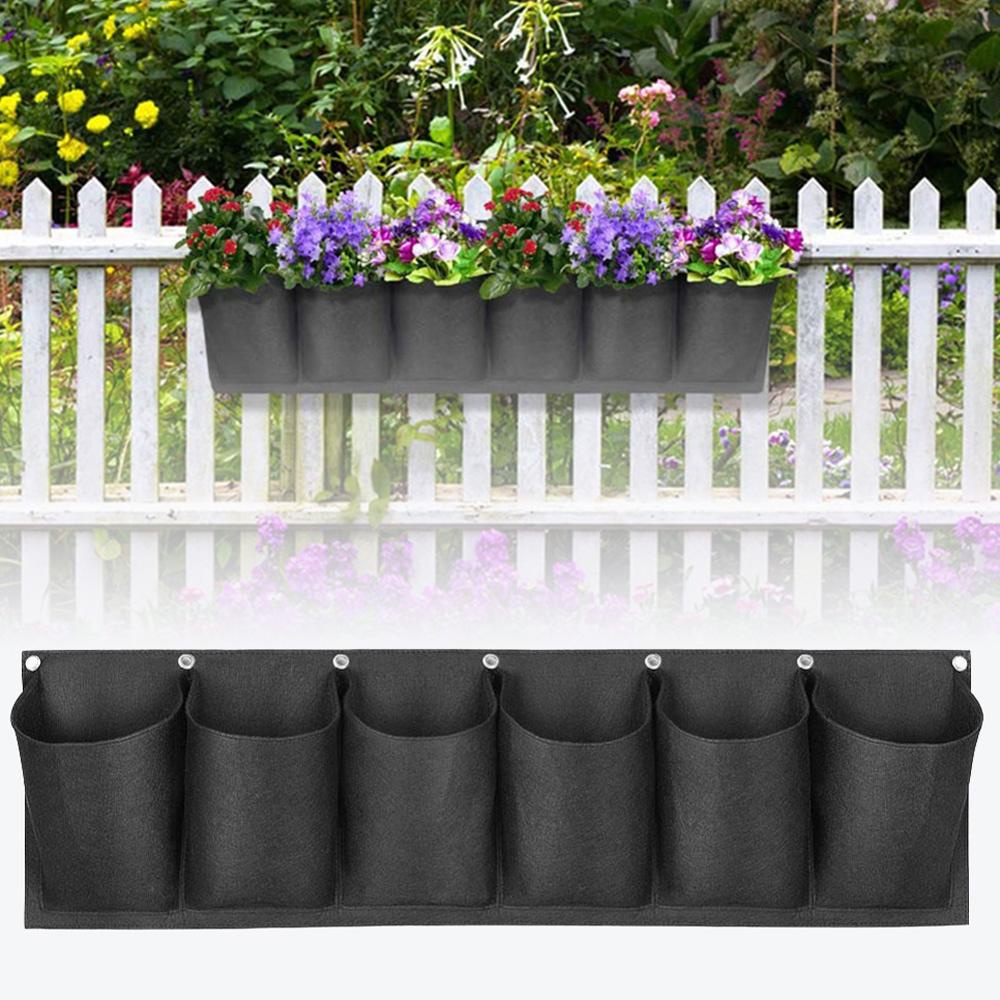 YIYU Túi Trồng Cây Treo Tường 6 Ngăn Tiện Lợi