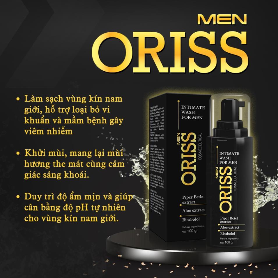 Dung Dịch Vệ Sinh Chuyên Biệt Cho Nam Giới Oriss 100ml giúp sạch và khô thoáng