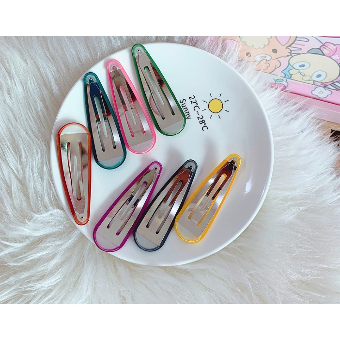 kẹp tóc giọt nước sắc màu bản lớn dành cho nữ cc