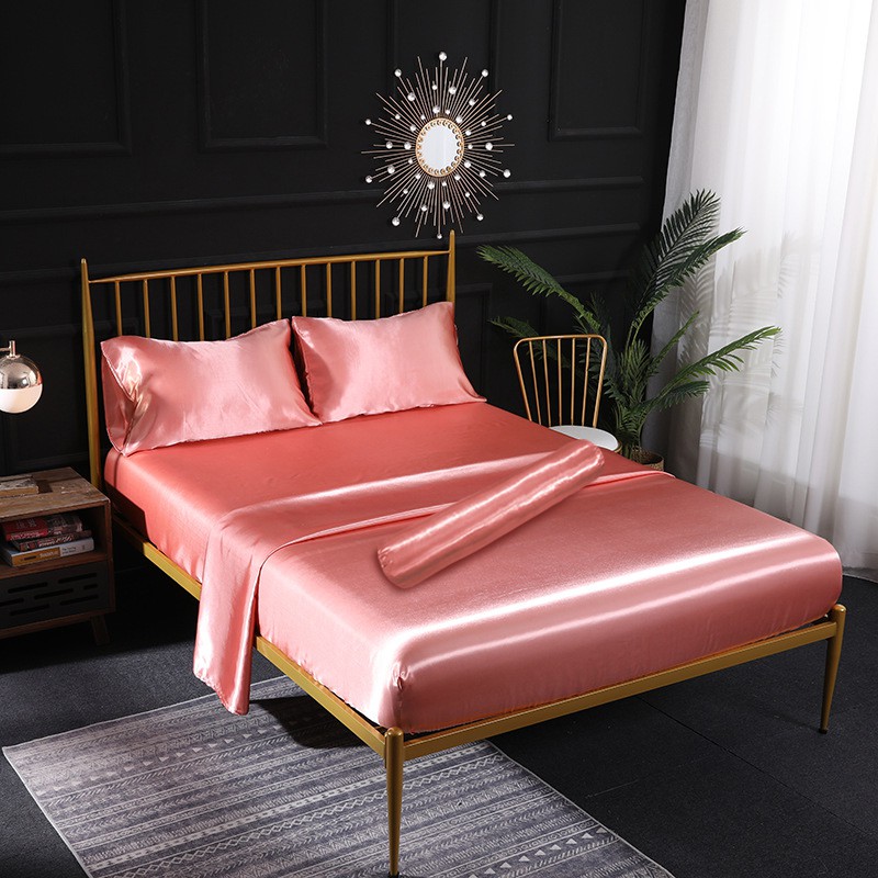 Bộ ga giường và vỏ gối Lụa satin Bedding đủ kích thước trải nệm 1m2, 1m4, 1m6, 1m8