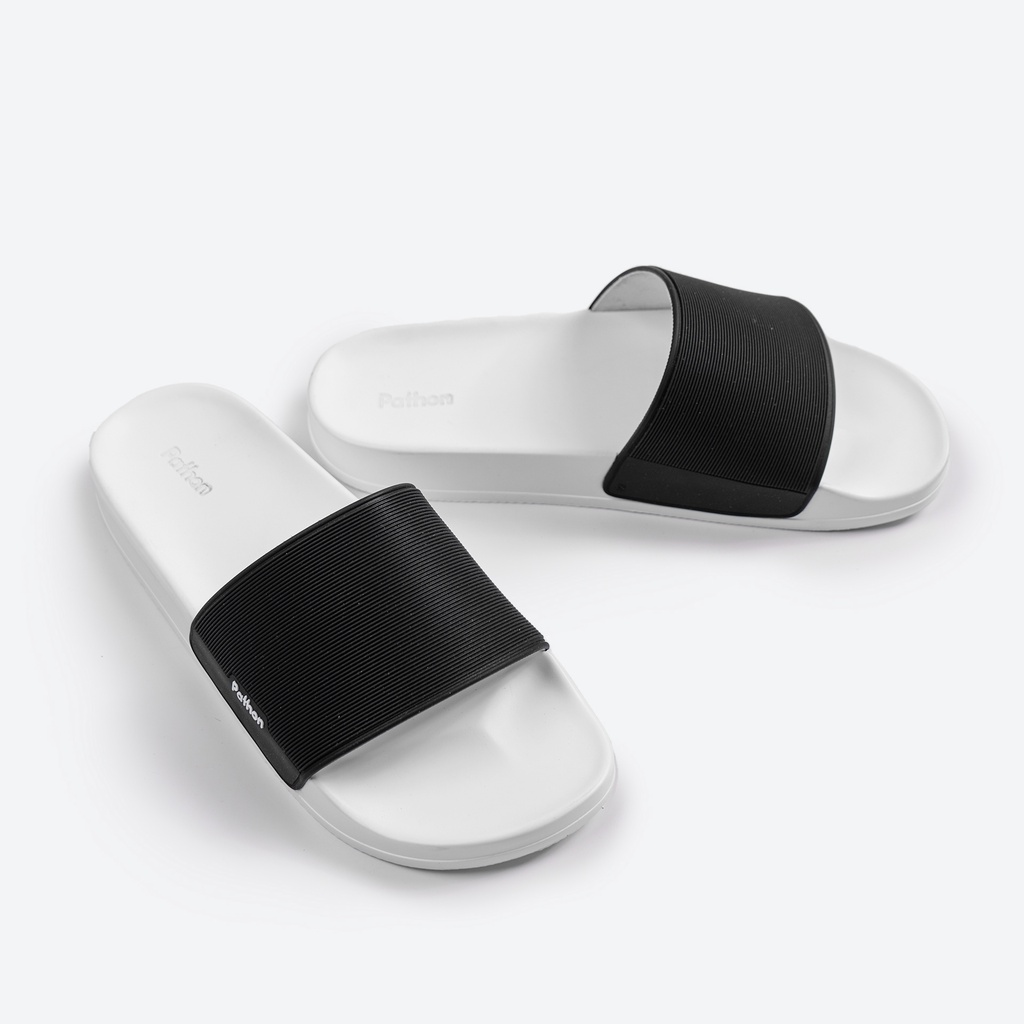 Dép nam nữ quai ngang slipper Pathon PVC và đế PU phối màu mẫu MIX2