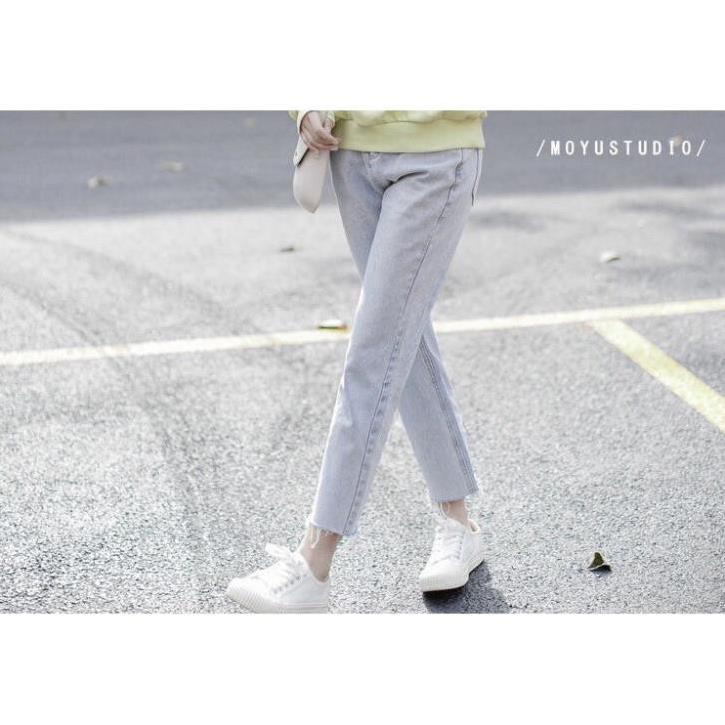 Quần baggy nữ ống suông rộng rách gấu Hà nội Xịn RX-02 hot trend 2022