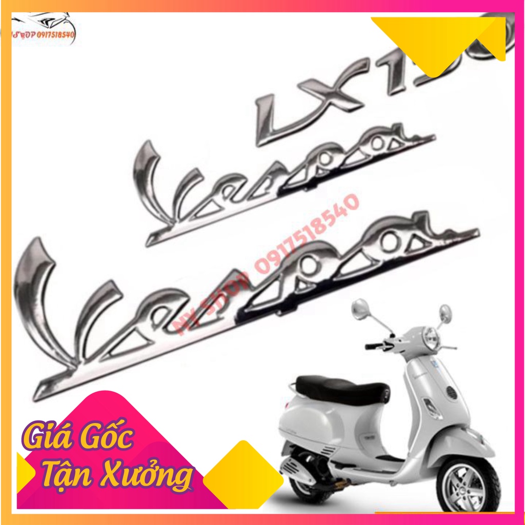 Bộ 3 tem logo nổi cho Vespa LX 150 / 125  (Ảnh Sp thật)