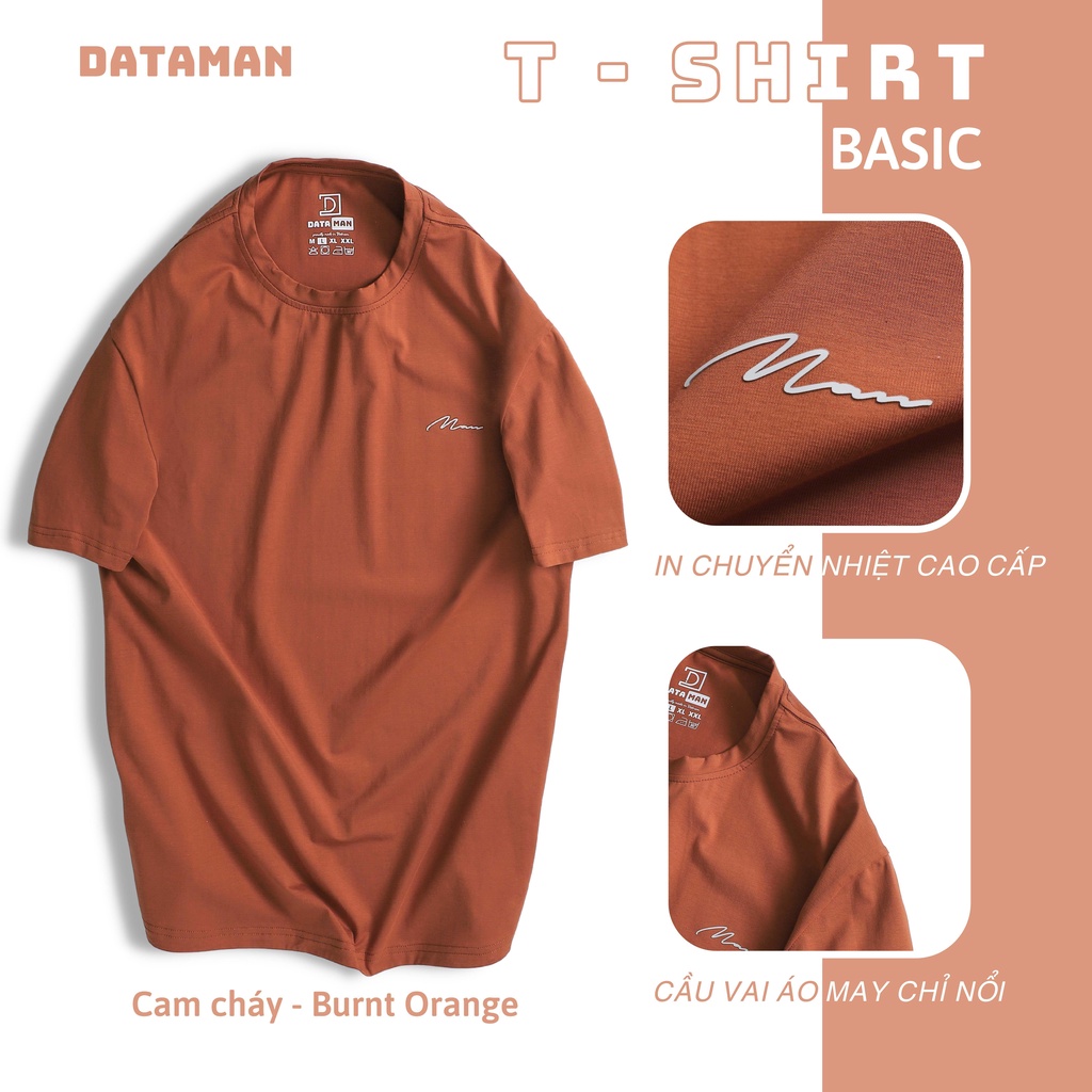 Áo thun nam trơn, cộc tay Basic DATAMAN 100% cotton 4 chiều, thoáng mát, form đuôi tôm - TCT22-02
