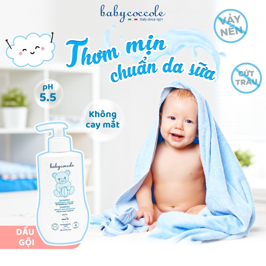 Sữa tắm gội 2 trong 1 Babycoccole chiết xuất hoa sen / sữa tắm. dầu gội Baby cocole 250ml/ 400ml cho bé sơ sinh 0M+