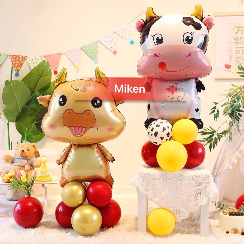 Bóng hình trâu vàng , bò sữa size to trang trí sinh nhật, phụ kiện bóng sinh nhật