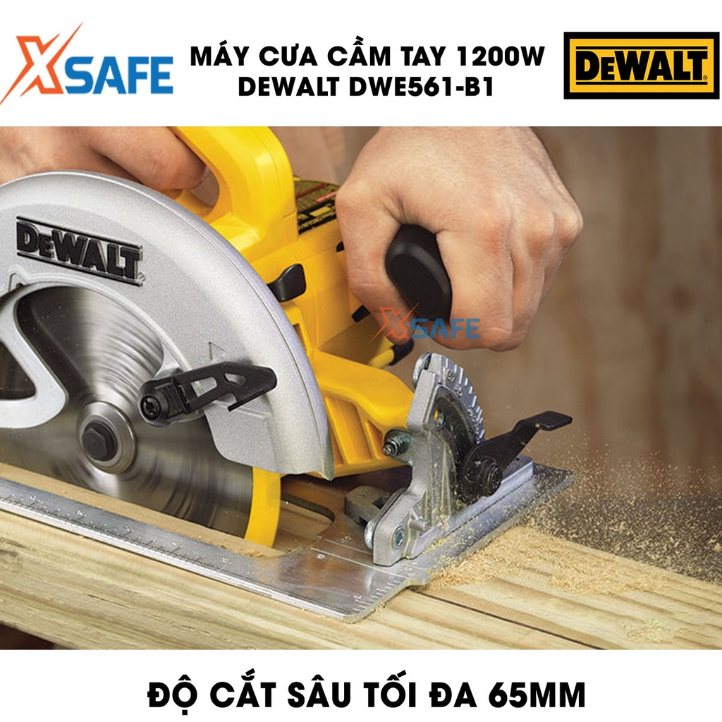 Máy cưa 1200W DEWALT DWE561-B1 kèm lưỡi cưa - Máy cưa cầm tay DeWalt chất liệu hợp kim thép, cắt sâu tối đa 65mm