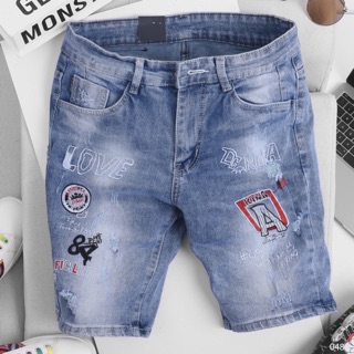 Quần short jean nam thêu giá rẻ HIKAROMA QJ 048