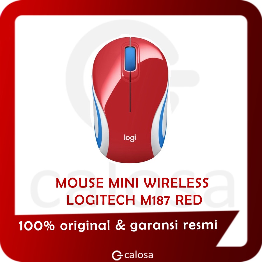 Chuột không dây Logitech Mini M187 màu đỏ tươi sáng