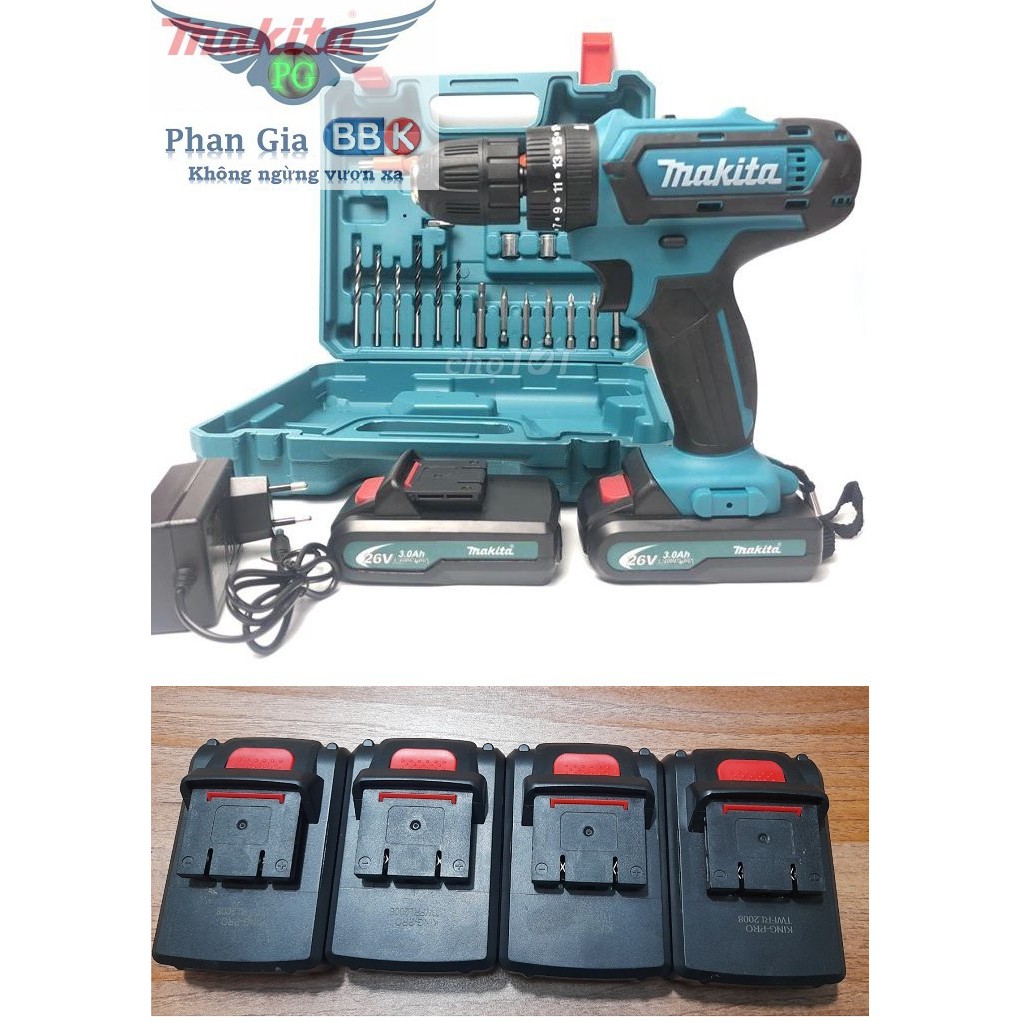 Pin máy khoan 26v, 21v 5 cell 5.0Ah - dùng cho máy makita, hitachi, dewalt