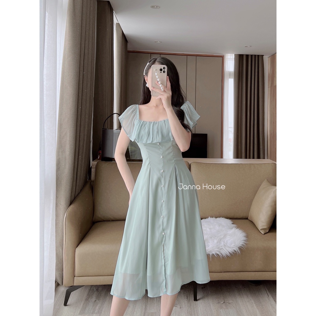 - Váy xòe cúp ngực vải tơ sống lót lụa tiểu thư ulzzang sang trọng quyến rũ - K19 - jannahouse