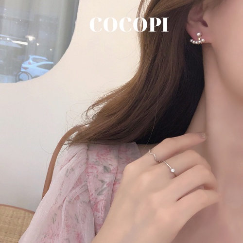 Bông Tai, Khuyên Tai vầng trăng đính ngọc nhân tạo phong cách Hàn Quốc COCOPI Accessories - BT044