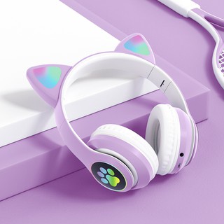 Tai Nghe Bluetooth hình Tai Mèo Cute - Có Đèn Led Đổi Màu [Bảo Hành 12 tháng]