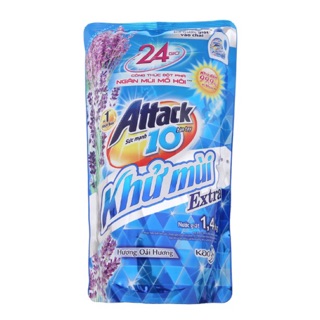 Nước giặt Attack 1,4kg hương hoa Lavender