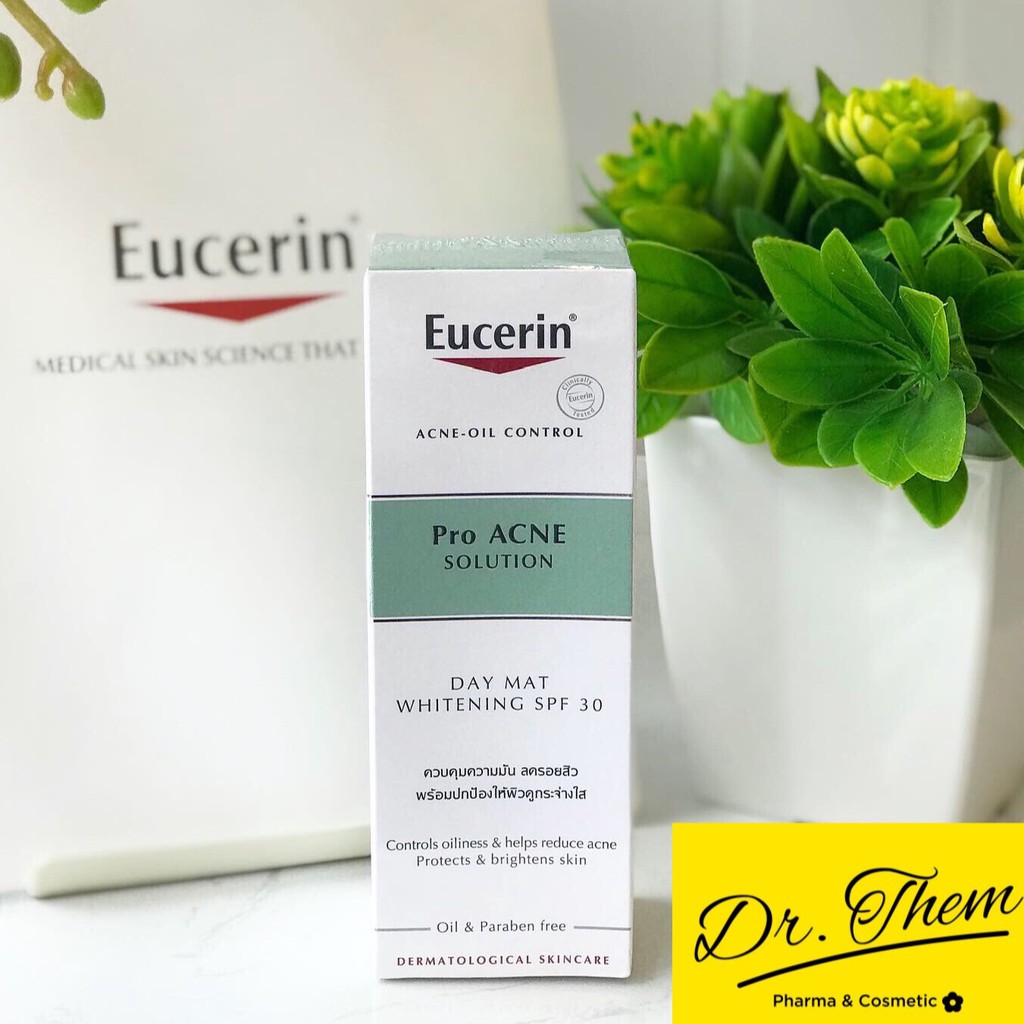 ✅ [Chính Hãng] Kem Dưỡng Ban Ngày Eucerin Acne-Oil Control Proacne Day Mat Whitening SPF 30 50ml - Trắng Da Giảm Mụn Pro