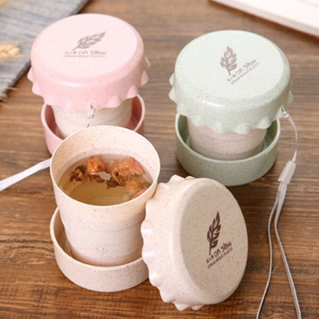 Cốc Gấp Gọn Lúa Mạch GIADUNGBANBUONTANTHANH Cốc Ly Uống Nước Gấp Gọn Nhựa Lúa Mạch Cá Nhân Văn Phòng Vệ Sinh Bỏ Túi