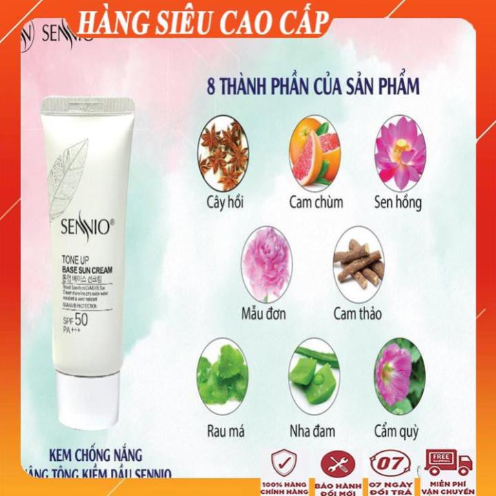 [100% HÀN QUỐC] Kem chống nắng cao cấp kiềm dầu, dưỡng trắng da/Kem chống nắng kiềm dầu nâng tông da sennio