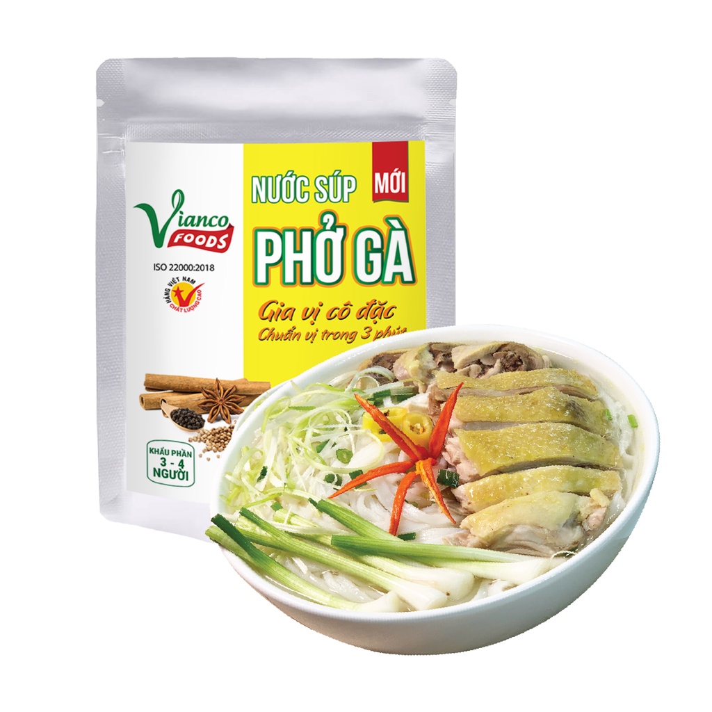 Nước Súp Phở Gà Vianco Foods - Việt Ấn túi zip 200ml