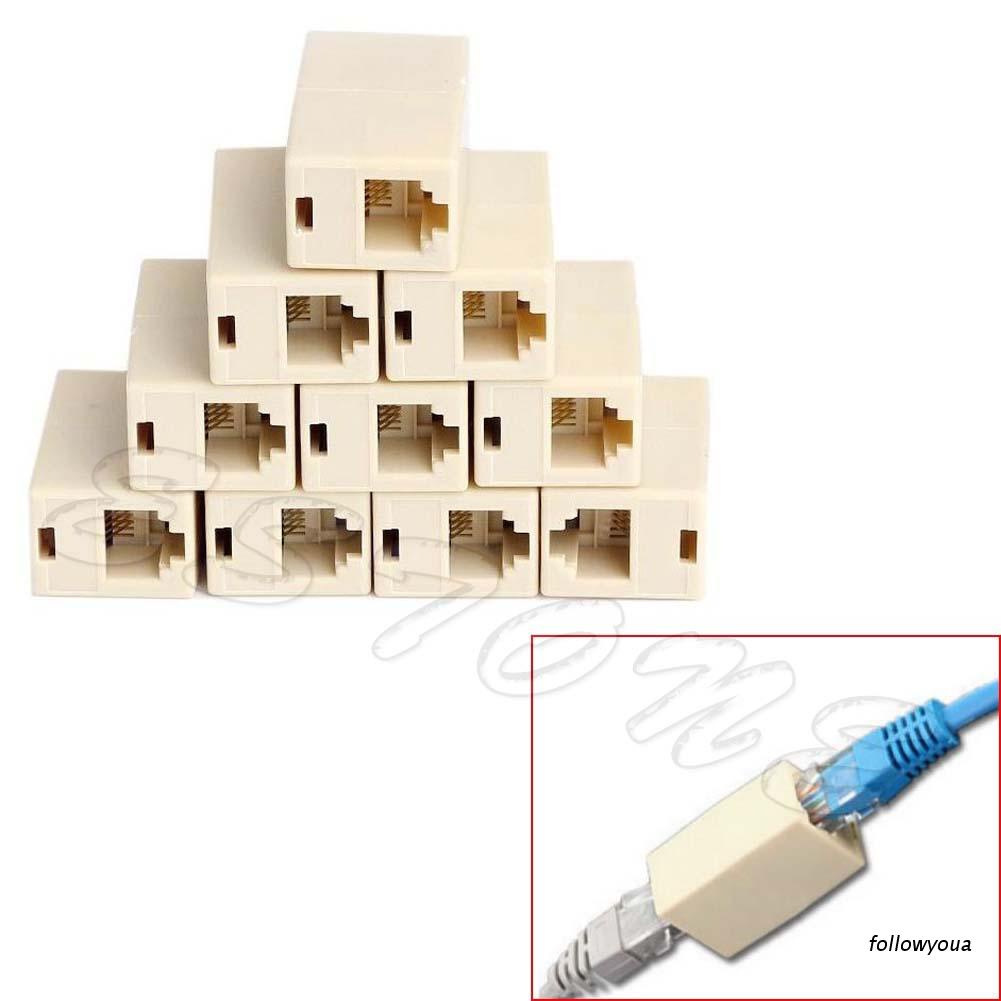 Set 10 Đầu Nối Dây Cáp Mạng Lan Rj45 Cat5 Mới