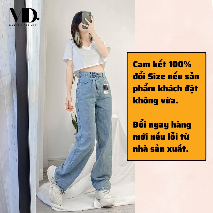 Quần jean ống rộng cạp cao ulzzang, quần bò nữ dáng suông MD230 | BigBuy360 - bigbuy360.vn