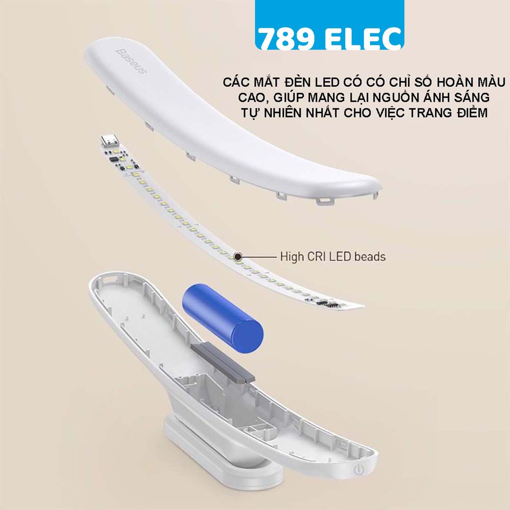 Đèn cảm ứng chuyên dùng cho gương trang điểm Baseus Sunshine Series , pin sạc.