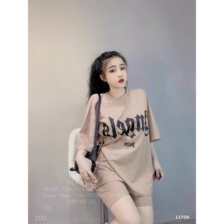 SET ÁO THUN KÈM QUẦN LEGGING NGỐ (KÈM VIDEO HÌNH THẬT)