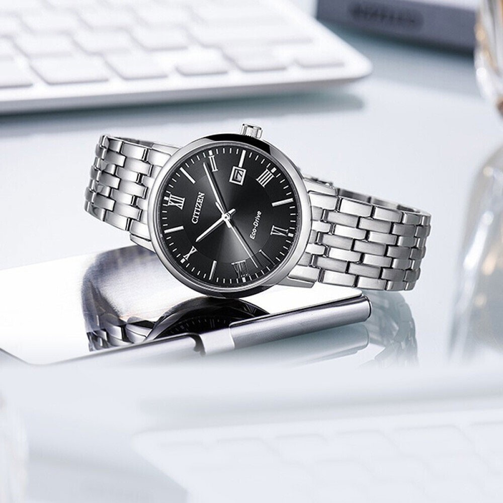 Đồng Hồ Nam Citizen Dây Thép Không Gỉ BM6770-51E - Mặt Đen