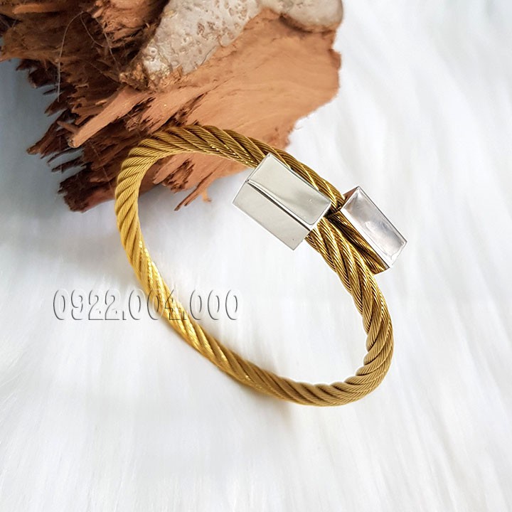 Vòng tay nam, vòng tay dây cáp titanium VZ1656.