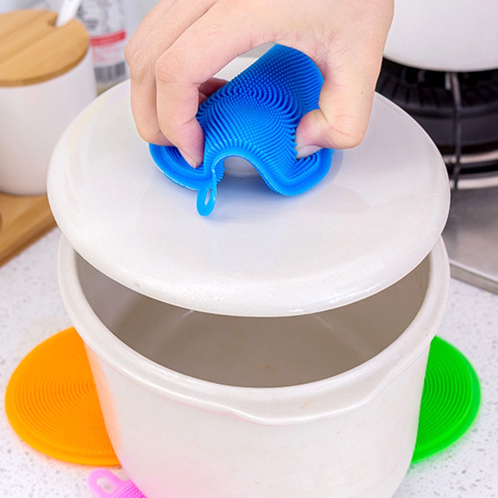 Miếng Rửa Chén Bằng Silicone Chống Dính Dầu Tiện Dụng
