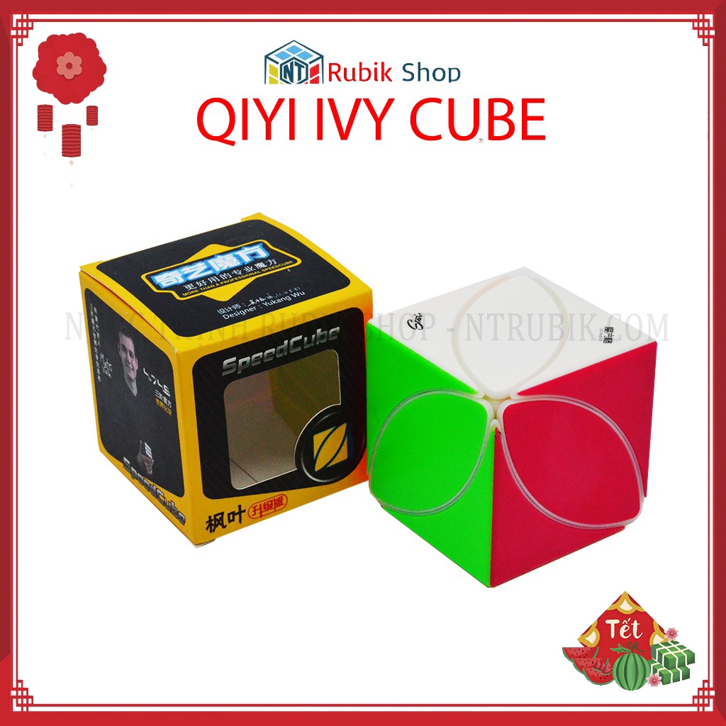 [Rubik Biên Thể] QiYi MoFangGe Ivy Cube Rubik Biến Thể 6 Mặt Maple Leaf Skewb Lá Phong Black Base