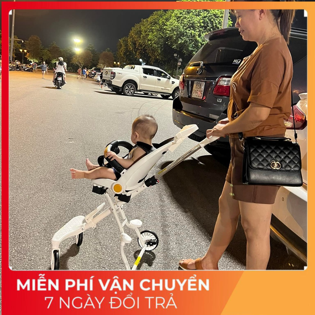 Xe đẩy  gấp gọn -NGẢ SÂU 360 - cho bé ngả ngồi 2 chế độ có đảo chiều M8BN