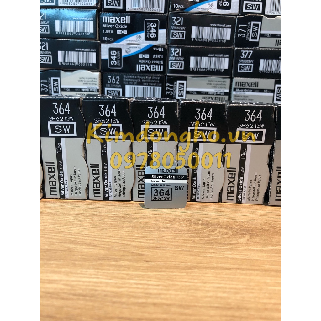 Viên pin đồng hồ Maxell 621 chuyên thay pin đồng hồ đeo tay, điều khiển các loại - SR621SW - 364 vỉ 1 viên
