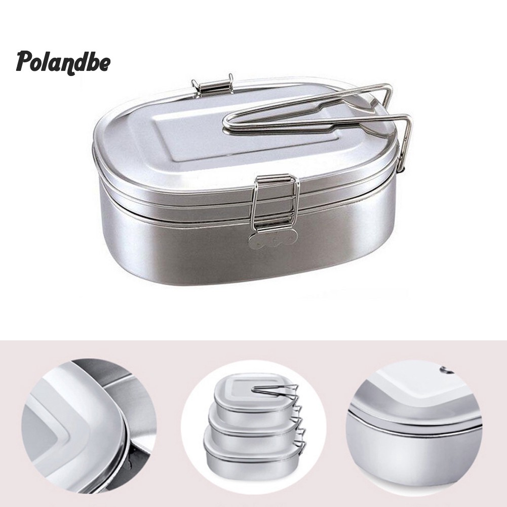 Hộp cơm bento đựng thực phẩm inox 2 tầng dành cho sinh viên