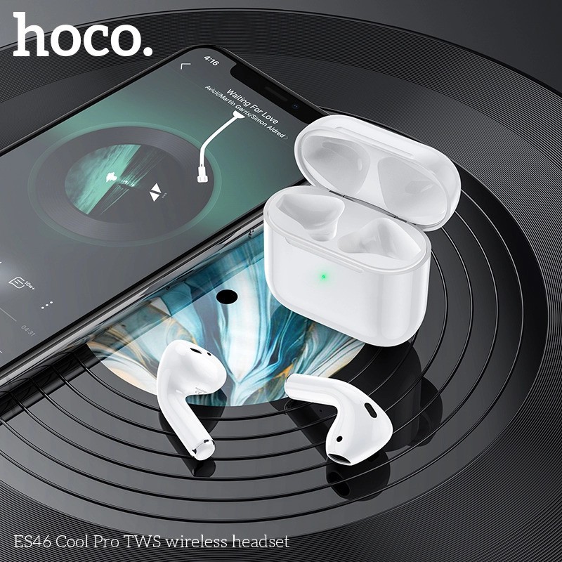 [ Giá siêu rẻ,chính hãng ] Tai nghe True Wireless mini Hoco ES46 Cool Pro V5.0, định vị, đổi tên tai nghe (Trắng)