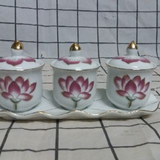 Bộ 3 chung nước có nắp thờ cúng