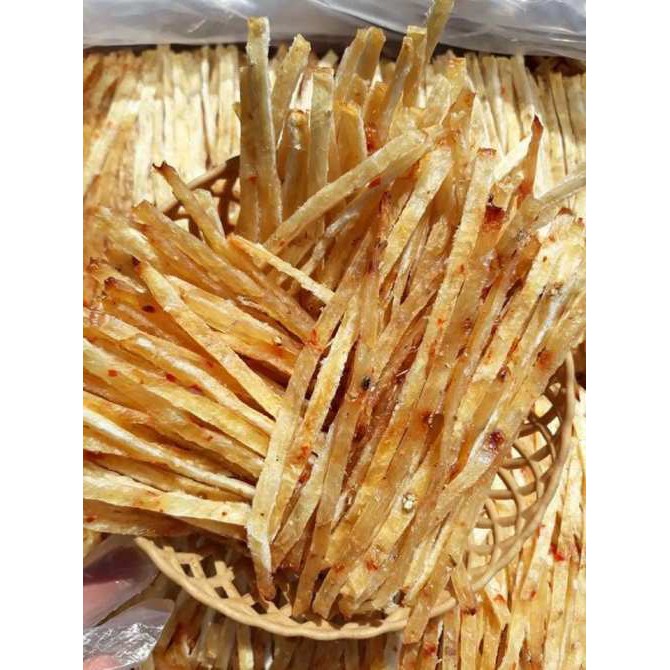 300gr KHÔ CÁ THIỀU cắt sợi QUE tầm gia vị ăn liền, hủ pet, loại ngon, Đồ ăn vặt Snack Food