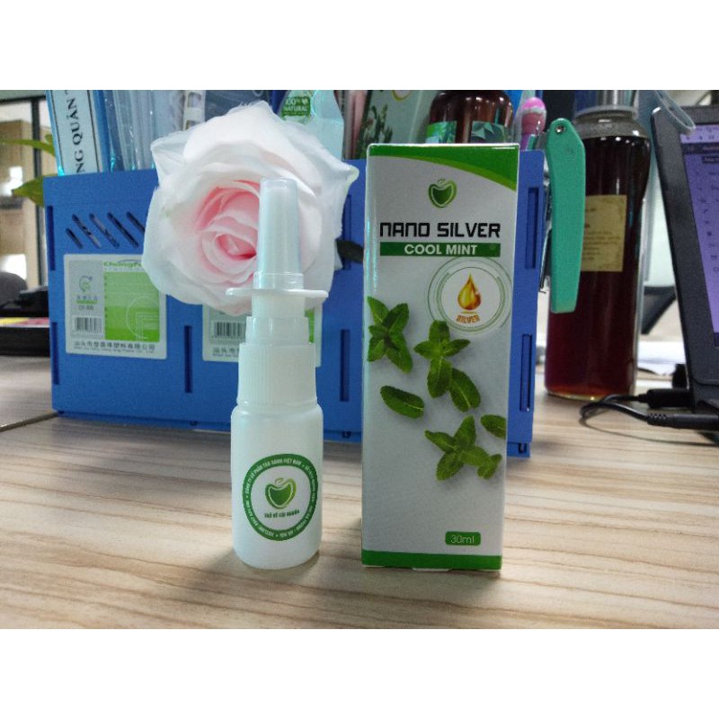 Chai xịt mũi 15ml bằng nhựa HDPE - Nano Silver Cool Mint - Táo xanh Việt Nam