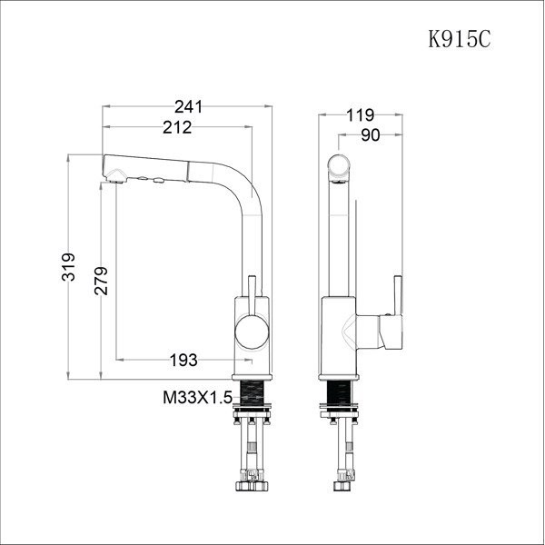 Vòi Bếp Nóng Lạnh  - K915C CAESAR