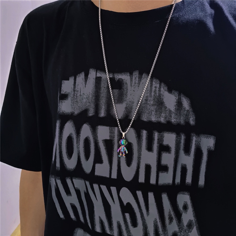 Vòng cổ mặt hình phi hành gia nhiều màu sắc thời trang sành điệu cho nam/nữ Yanqueens Đồ trang sức